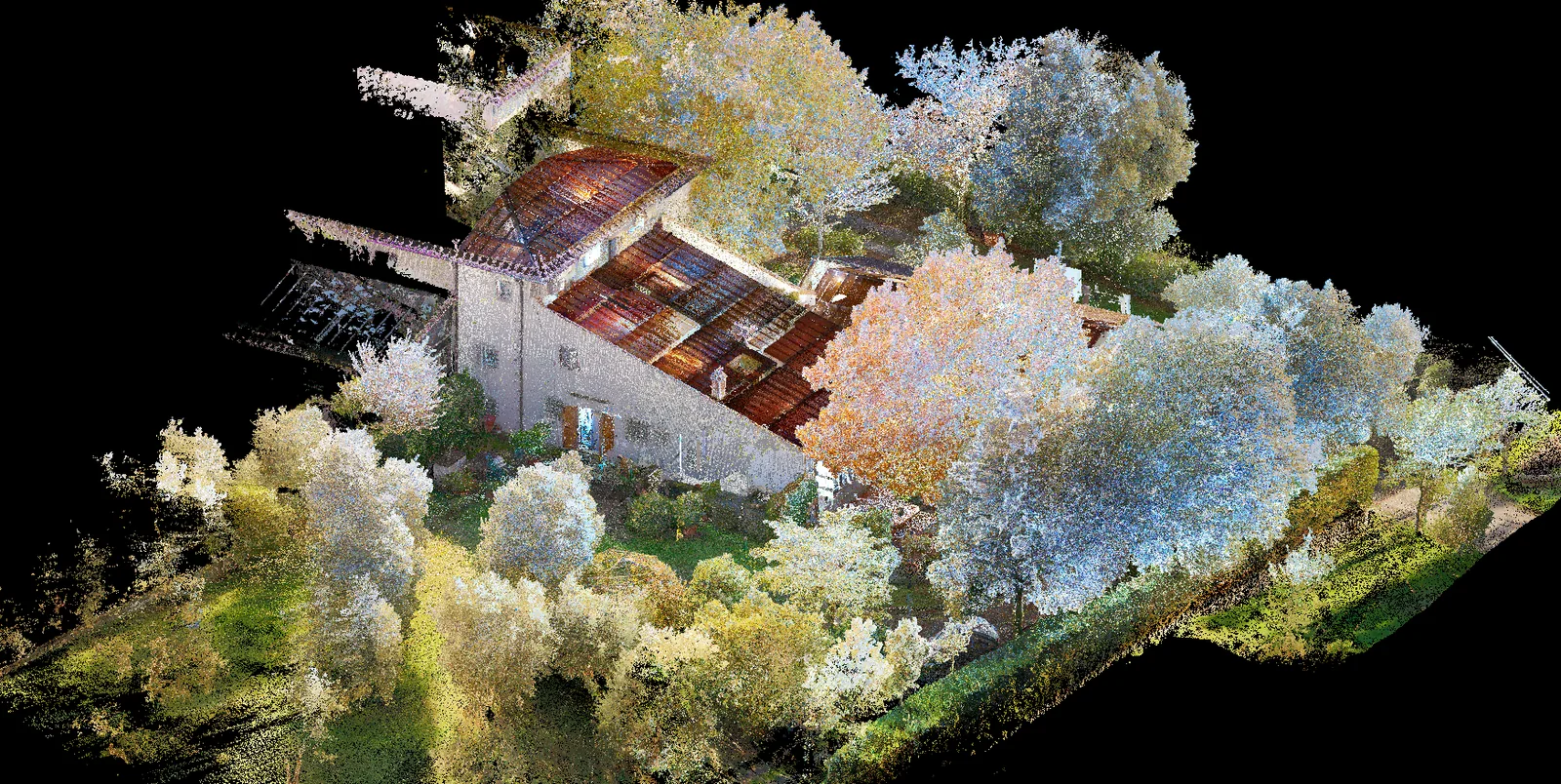 Panoramica di dati tridimensionali di edifici rilevati